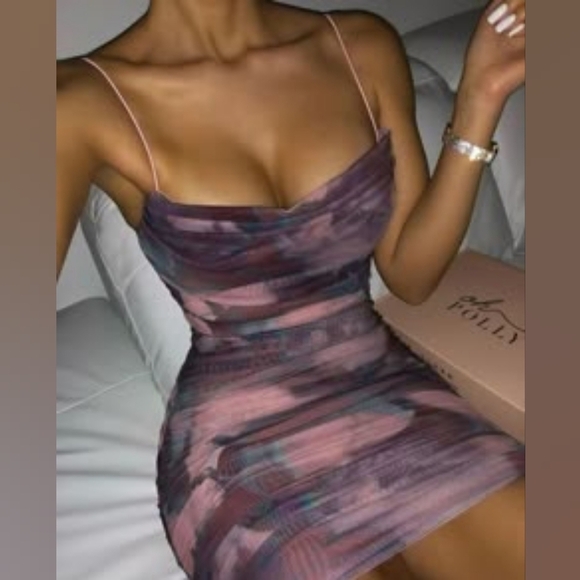 OH POLLY Pink Patterned Dress - Picture 4 of 4